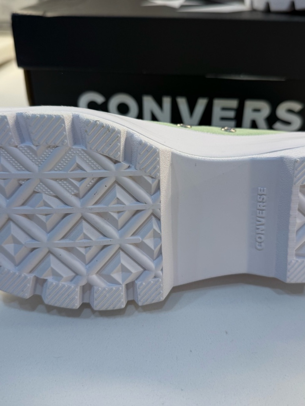 Converse High Top Sneakers - Mint Green and White - Picture 2 of 3